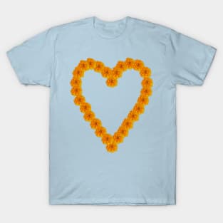 Orange Marigold Heart for Mothers Day T-Shirt